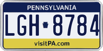 PA license plate LGH8784