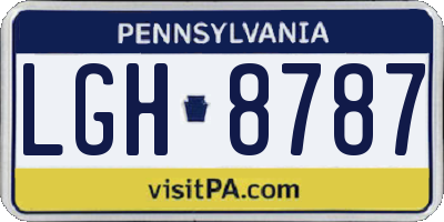 PA license plate LGH8787