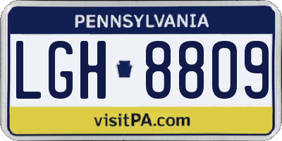 PA license plate LGH8809
