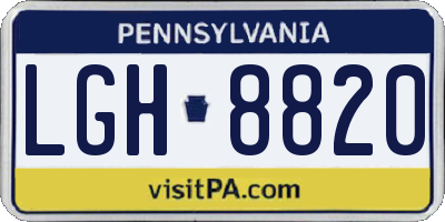 PA license plate LGH8820