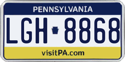 PA license plate LGH8868