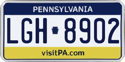 PA license plate LGH8902