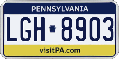 PA license plate LGH8903