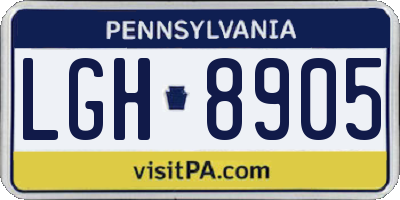 PA license plate LGH8905
