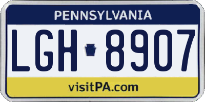 PA license plate LGH8907