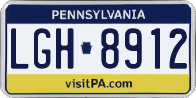PA license plate LGH8912