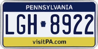 PA license plate LGH8922