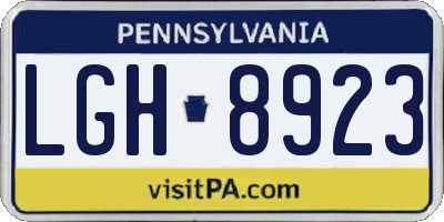 PA license plate LGH8923