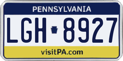 PA license plate LGH8927