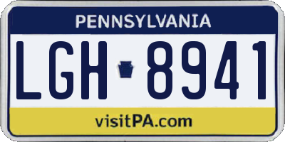PA license plate LGH8941