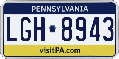 PA license plate LGH8943