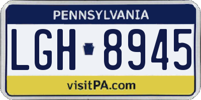 PA license plate LGH8945