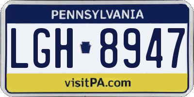 PA license plate LGH8947