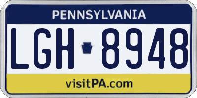 PA license plate LGH8948