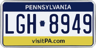 PA license plate LGH8949