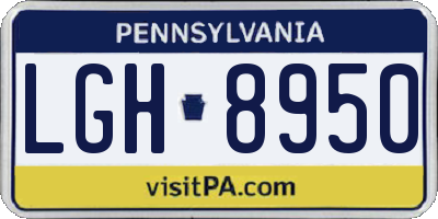 PA license plate LGH8950