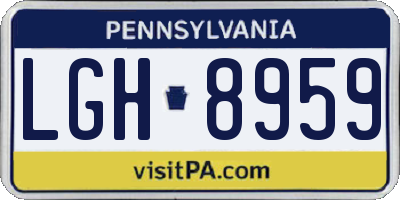 PA license plate LGH8959