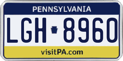 PA license plate LGH8960