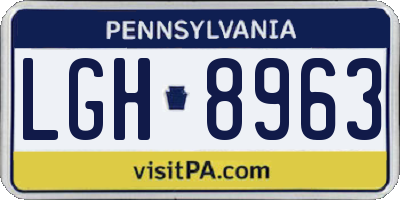 PA license plate LGH8963