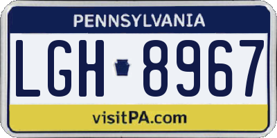 PA license plate LGH8967