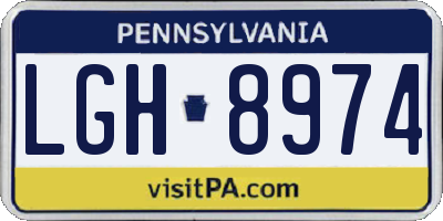 PA license plate LGH8974