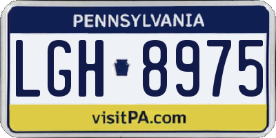 PA license plate LGH8975
