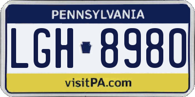 PA license plate LGH8980