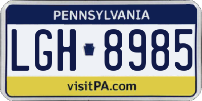 PA license plate LGH8985