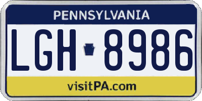 PA license plate LGH8986