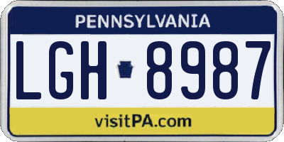 PA license plate LGH8987