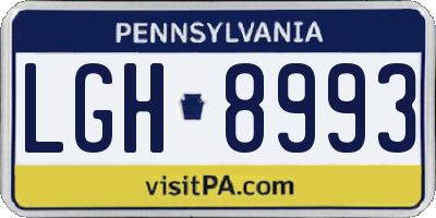 PA license plate LGH8993