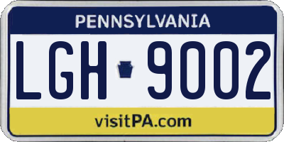 PA license plate LGH9002