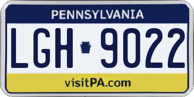 PA license plate LGH9022
