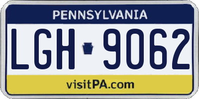 PA license plate LGH9062
