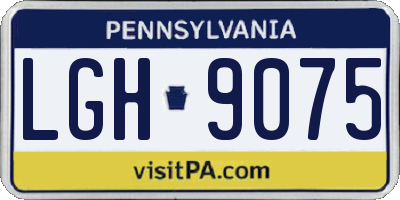 PA license plate LGH9075