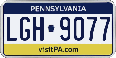 PA license plate LGH9077