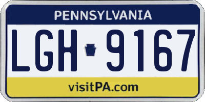 PA license plate LGH9167