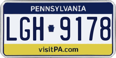 PA license plate LGH9178