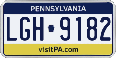 PA license plate LGH9182