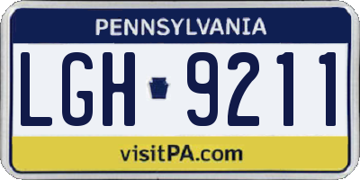 PA license plate LGH9211