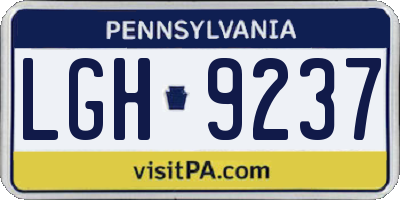 PA license plate LGH9237