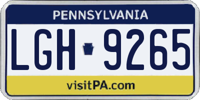 PA license plate LGH9265