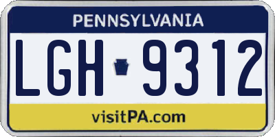 PA license plate LGH9312