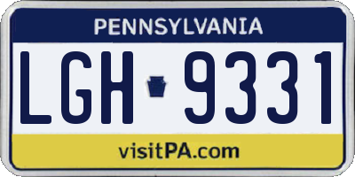 PA license plate LGH9331