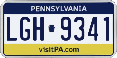 PA license plate LGH9341