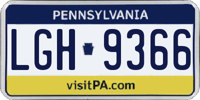 PA license plate LGH9366