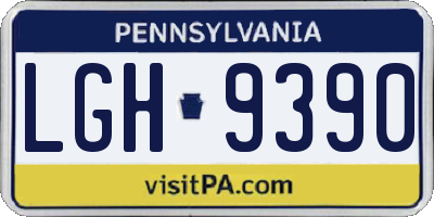 PA license plate LGH9390