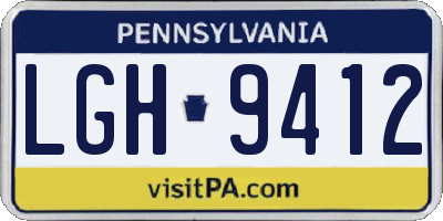 PA license plate LGH9412
