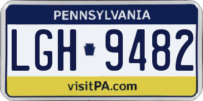 PA license plate LGH9482