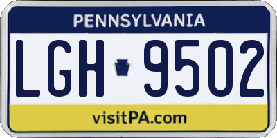 PA license plate LGH9502
